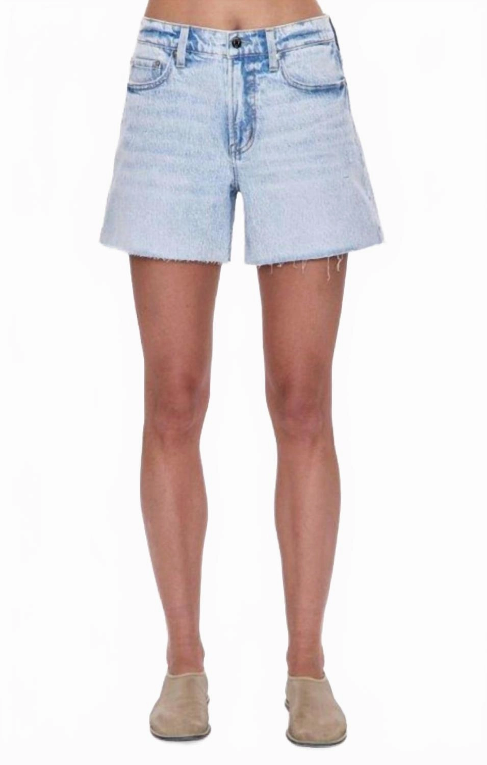 Urban Style Kennedy Relaxed Mid Rise Cut Off Jean Short In Reef Wash