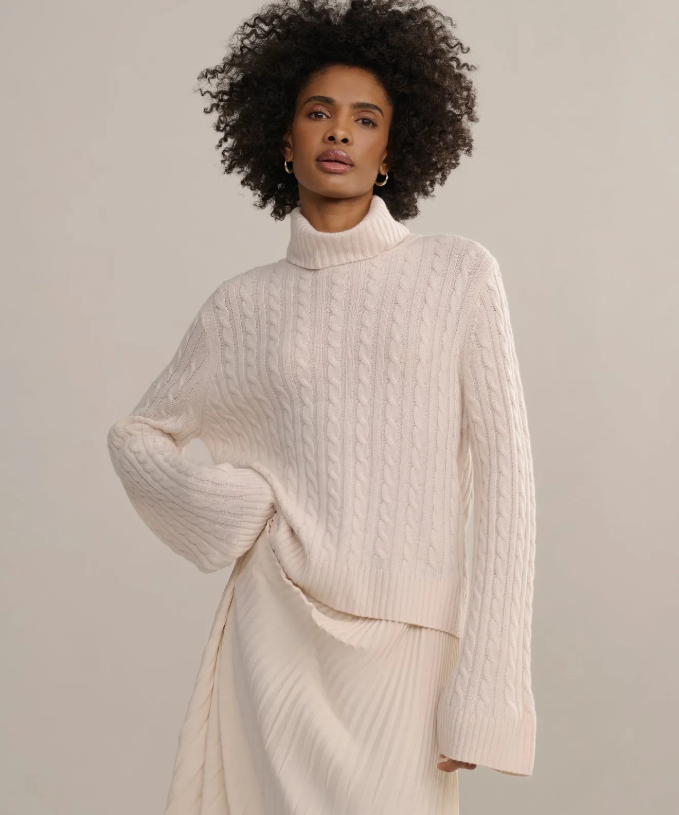 Breezy Day Cable Nell Turtleneck