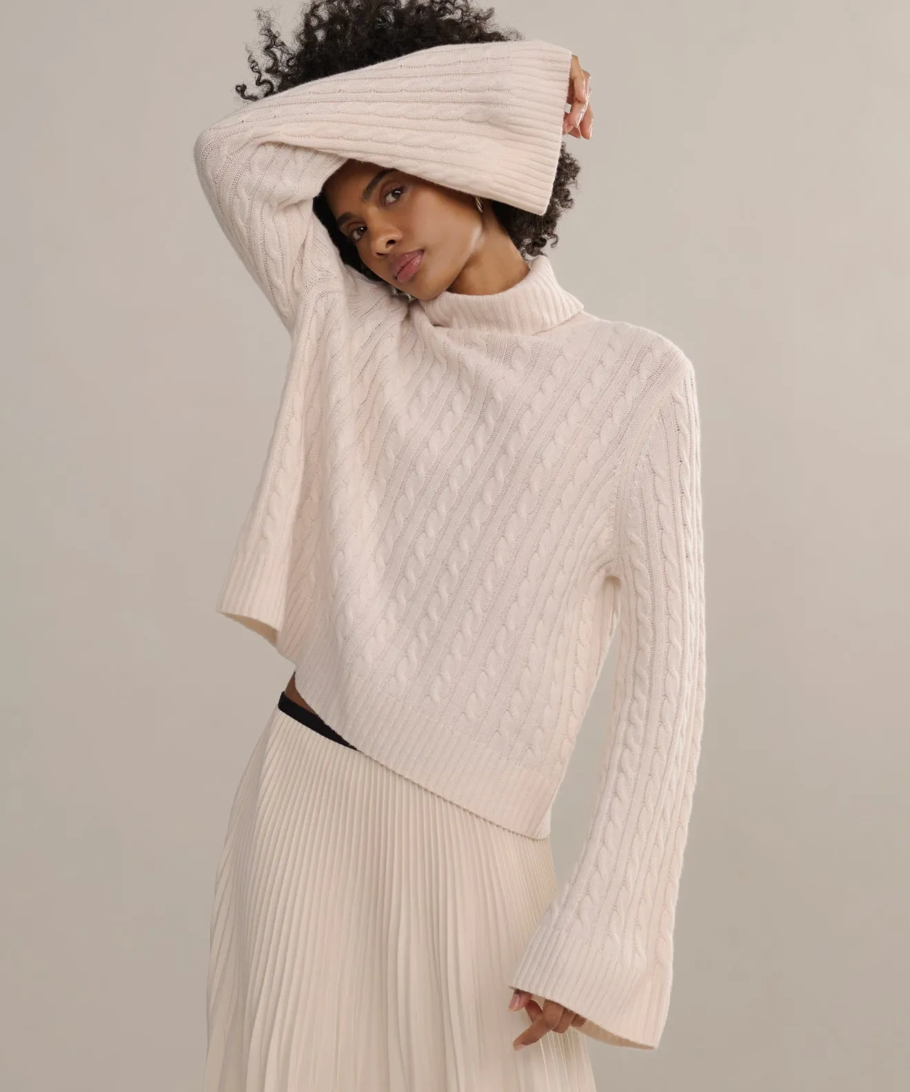 Cable Nell Turtleneck Sustainable Manufacturing Travel Casual Wear