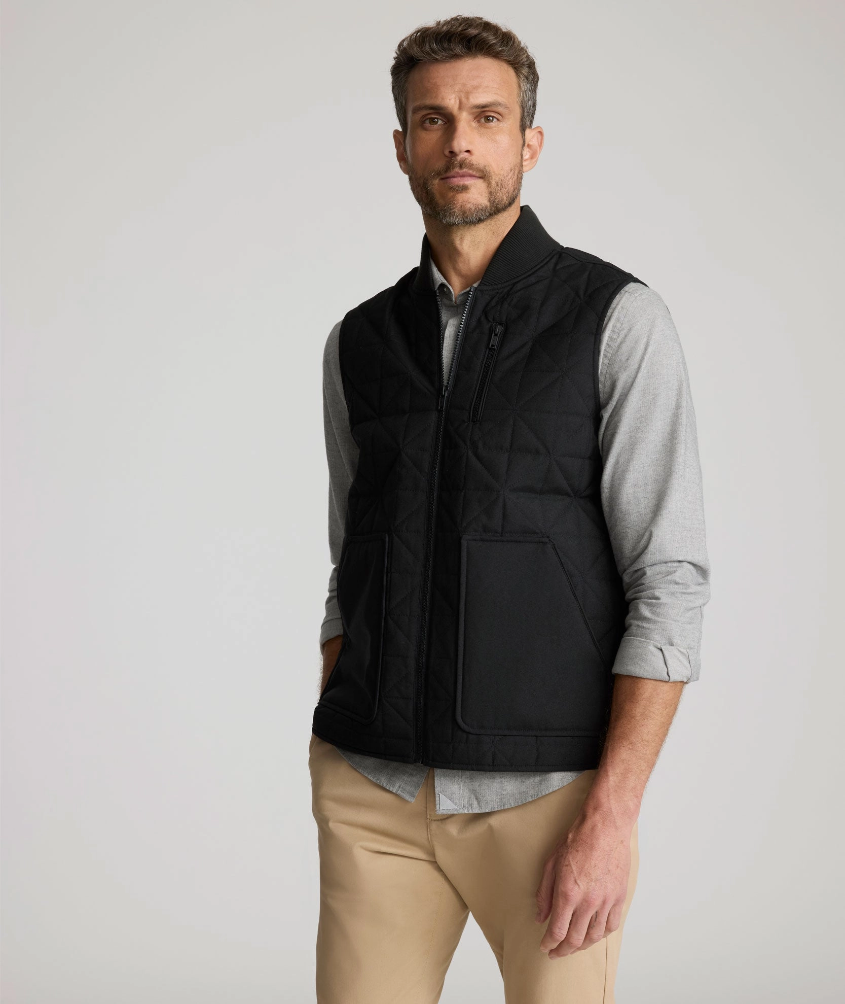 Quilted City Vest Minimal Detail