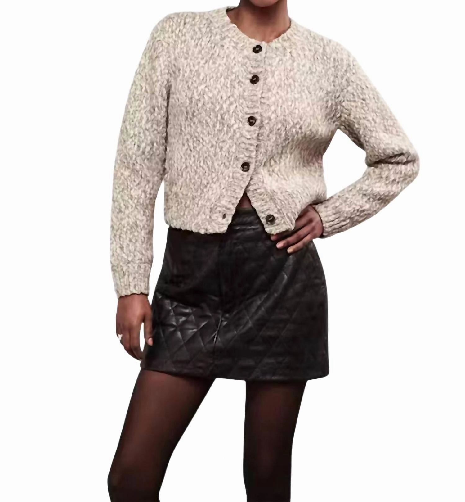 Quilted Leather Mini Skirt In Black Casual Edge
