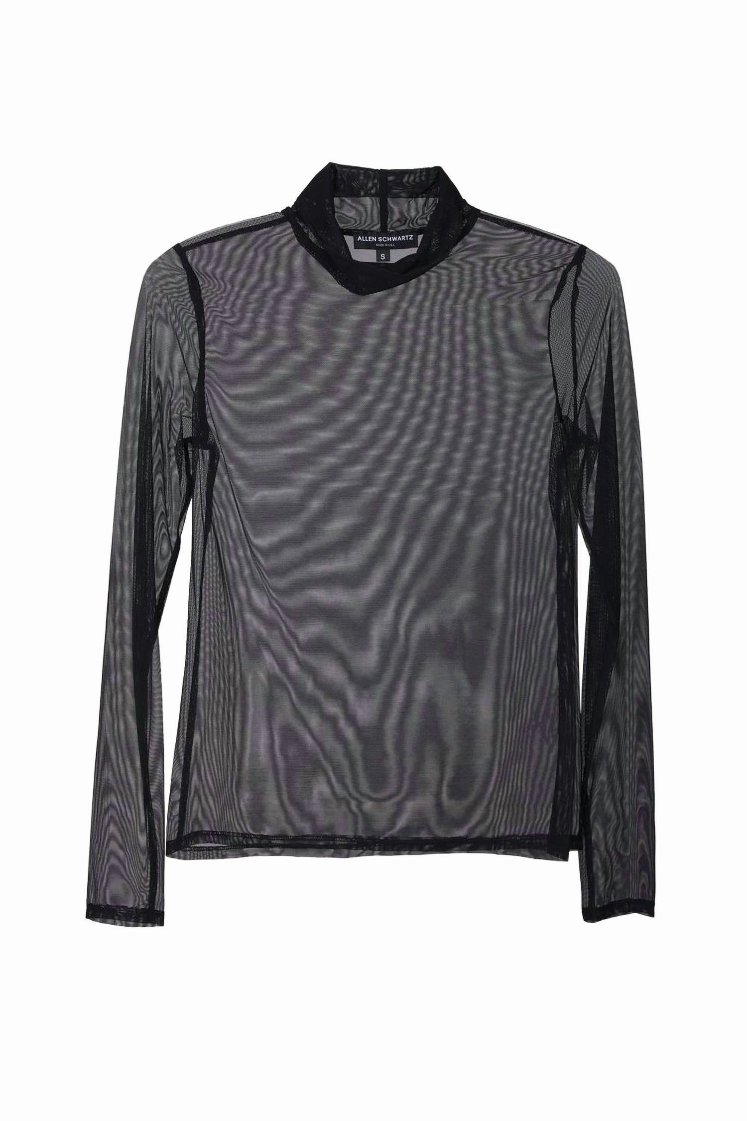 Raelyn Mesh Turtleneck In Black Flatlock stitching Soft and Cozy Knit