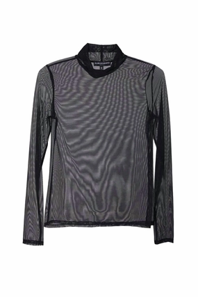 Raelyn Mesh Turtleneck In Black Cozy Choice