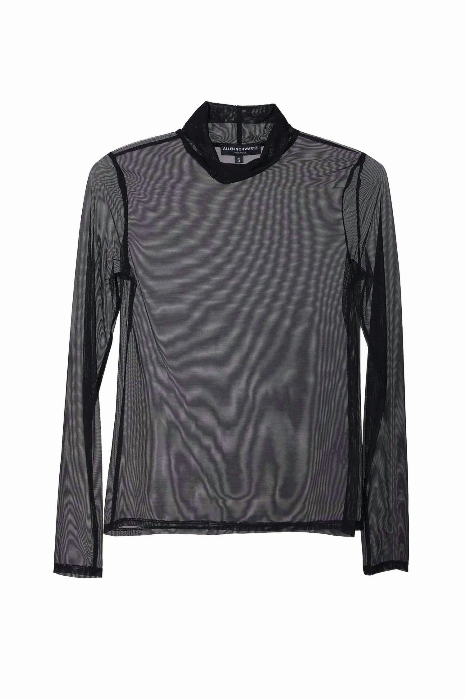 Raelyn Mesh Turtleneck In Black Cozy Choice