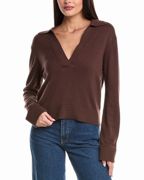 SIMKHAI Cashmere-Blend Polo Sweater Relaxed Silhouette