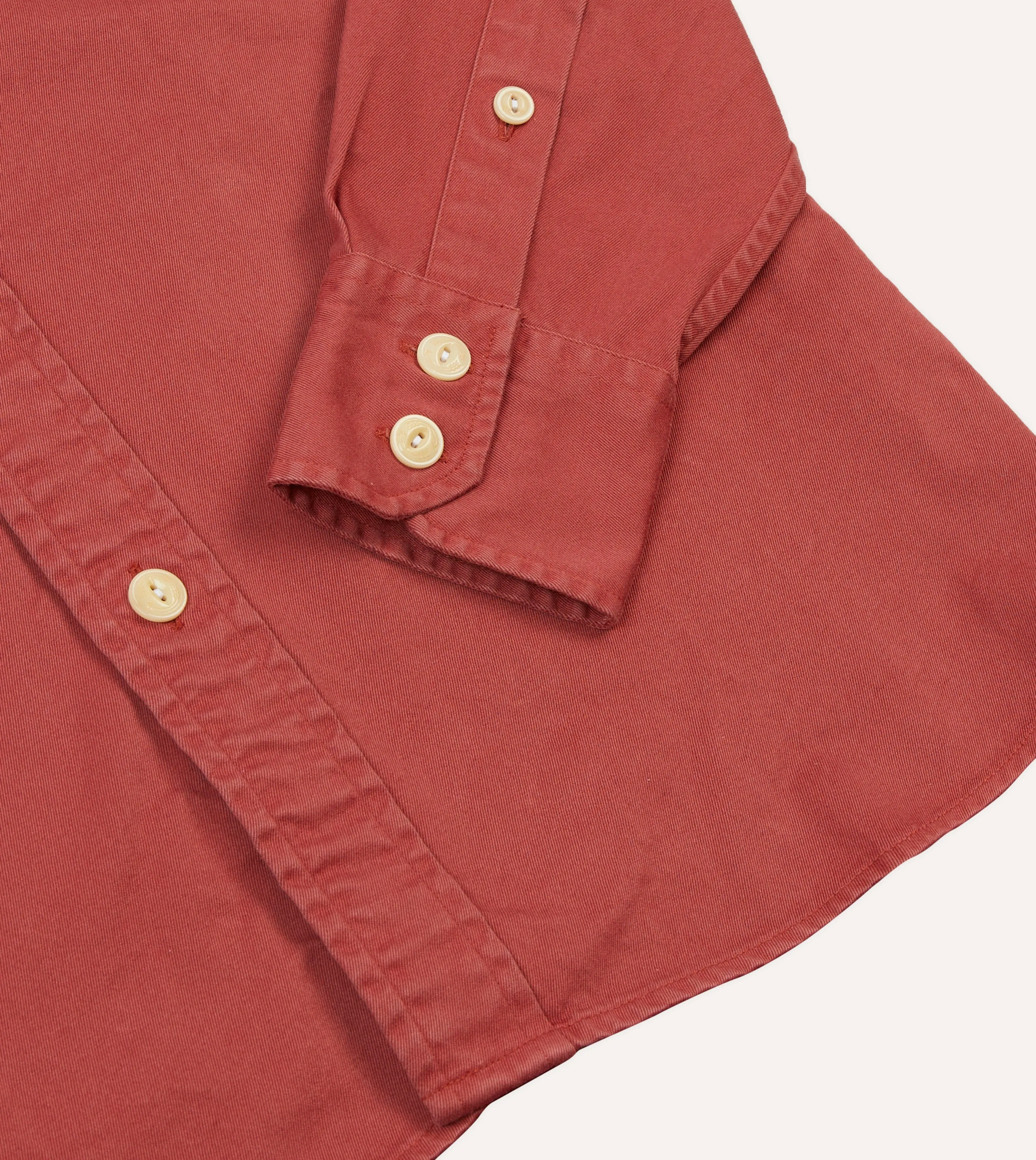 Red Cotton Long Point Collar Work Shirt Bold Prints