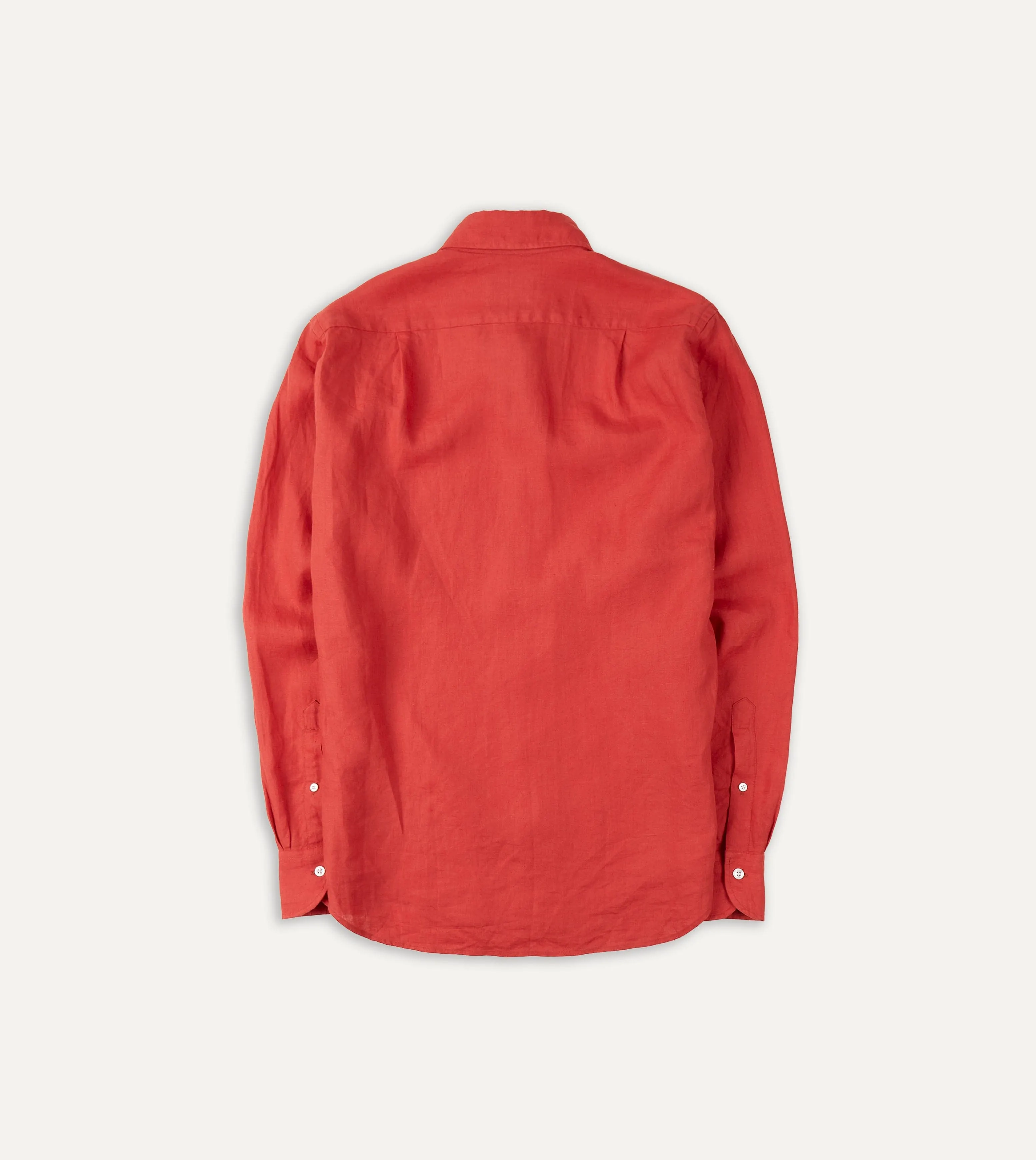 Brunch Outfit Red Linen Spread Collar Shirt
