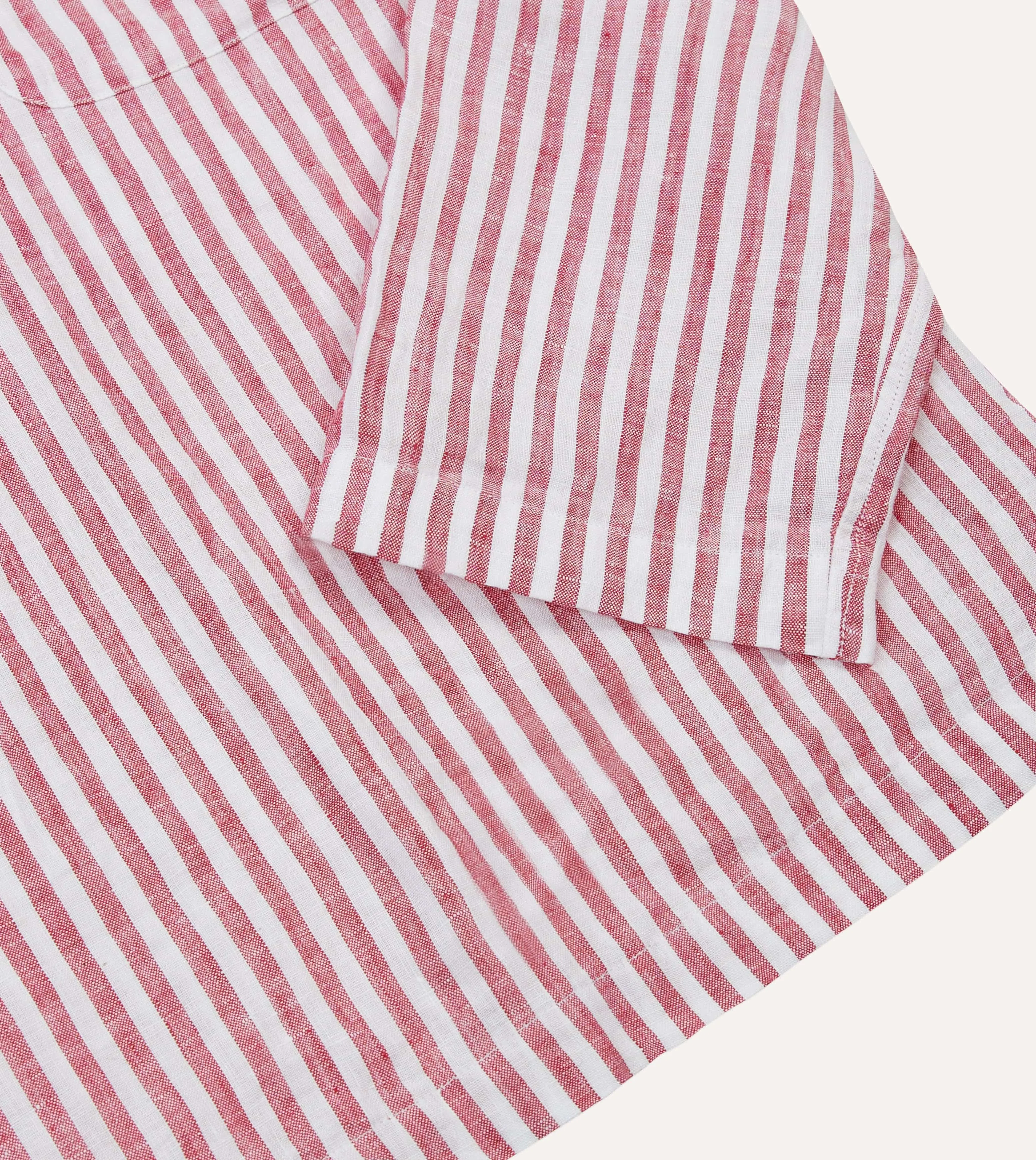 Seasonal Fashion Red Stripe Linen Smock Shirt
