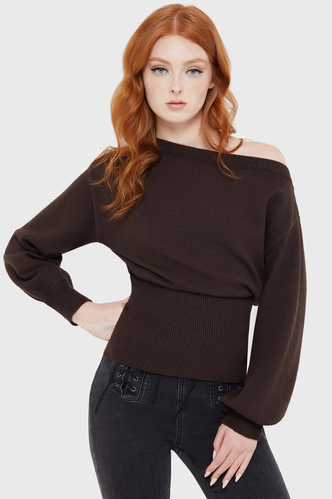 Fall Vibes Wrinkle resistant fabric Eldritch Top [BROWN]
