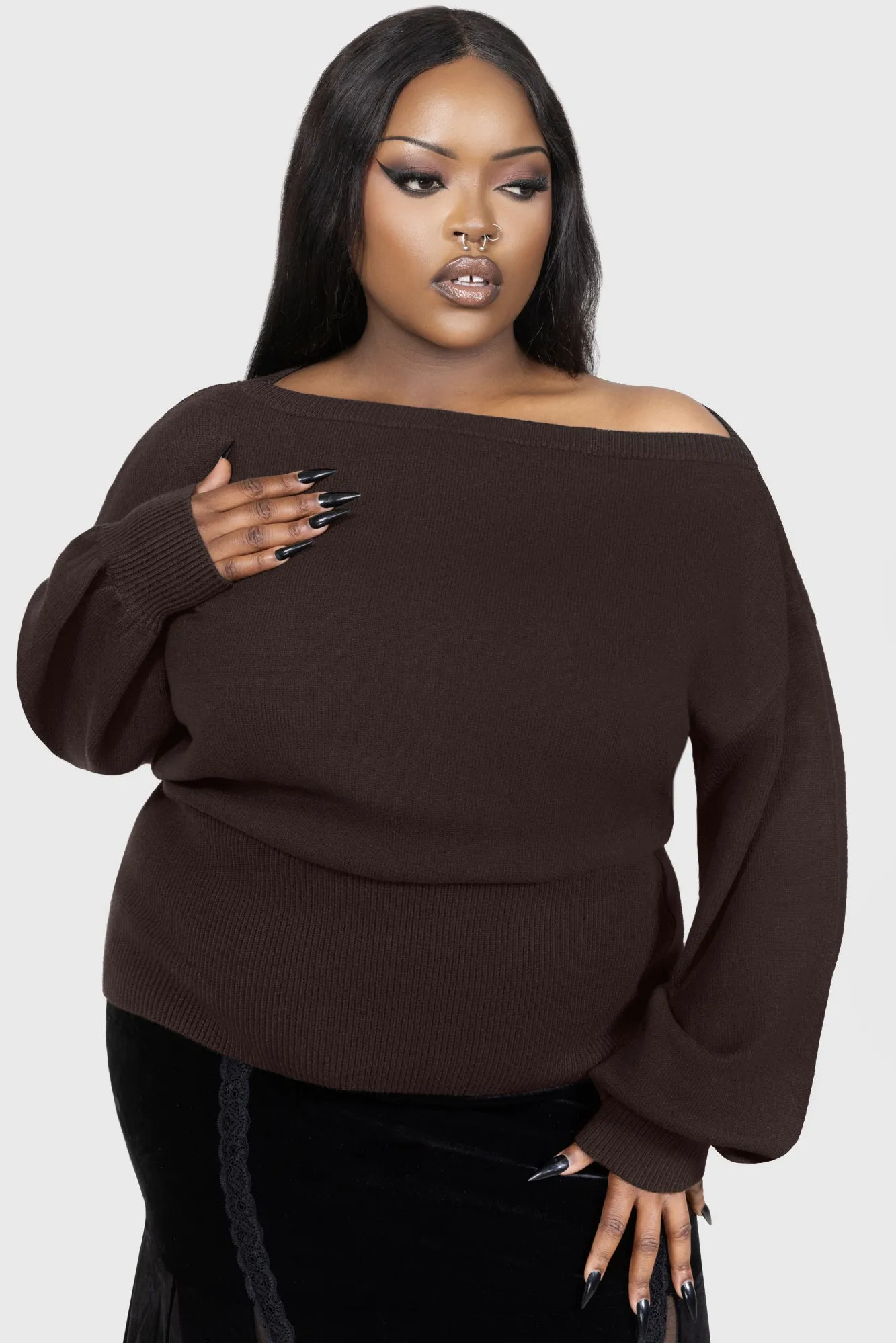 Airy Piece Eldritch Top [BROWN]
