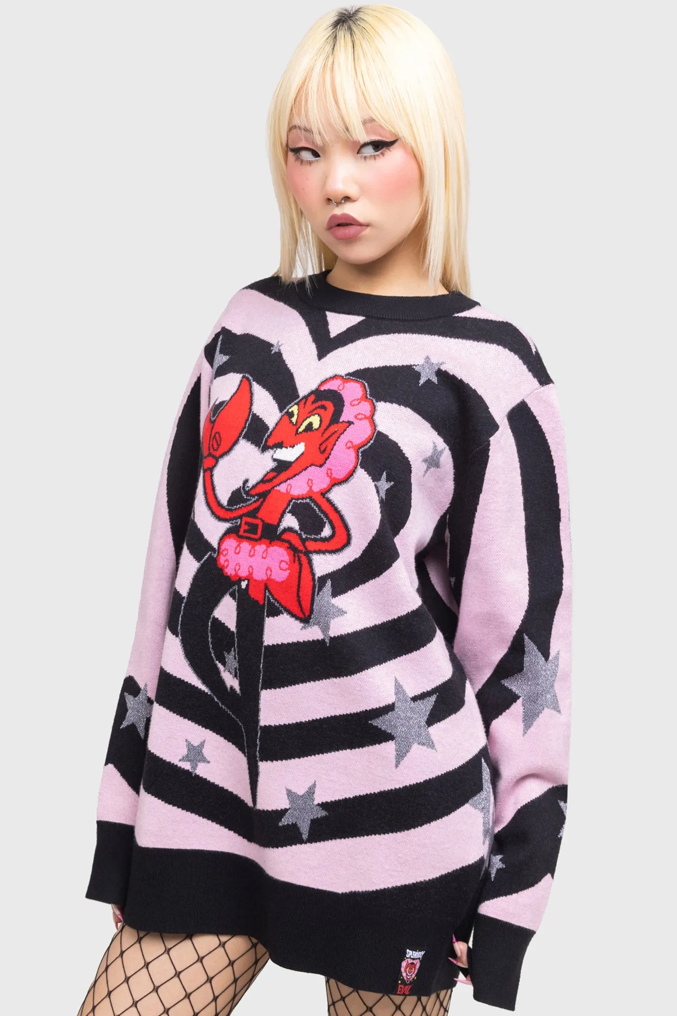 Versatile Layered Wide Hem Detail King Of Darkness Sweater