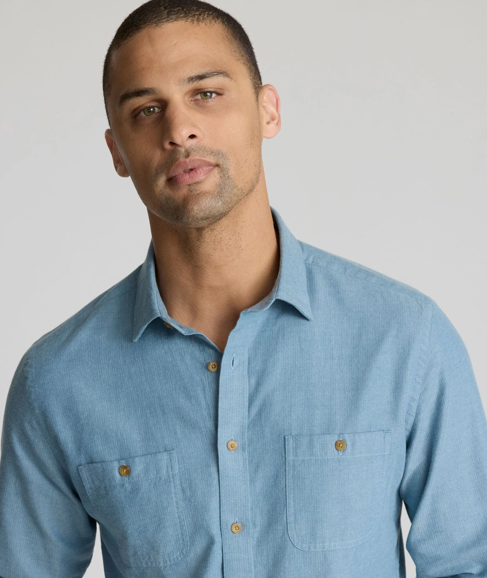 Soft Touch Denim Blend Flannel Hemsworth Shirt