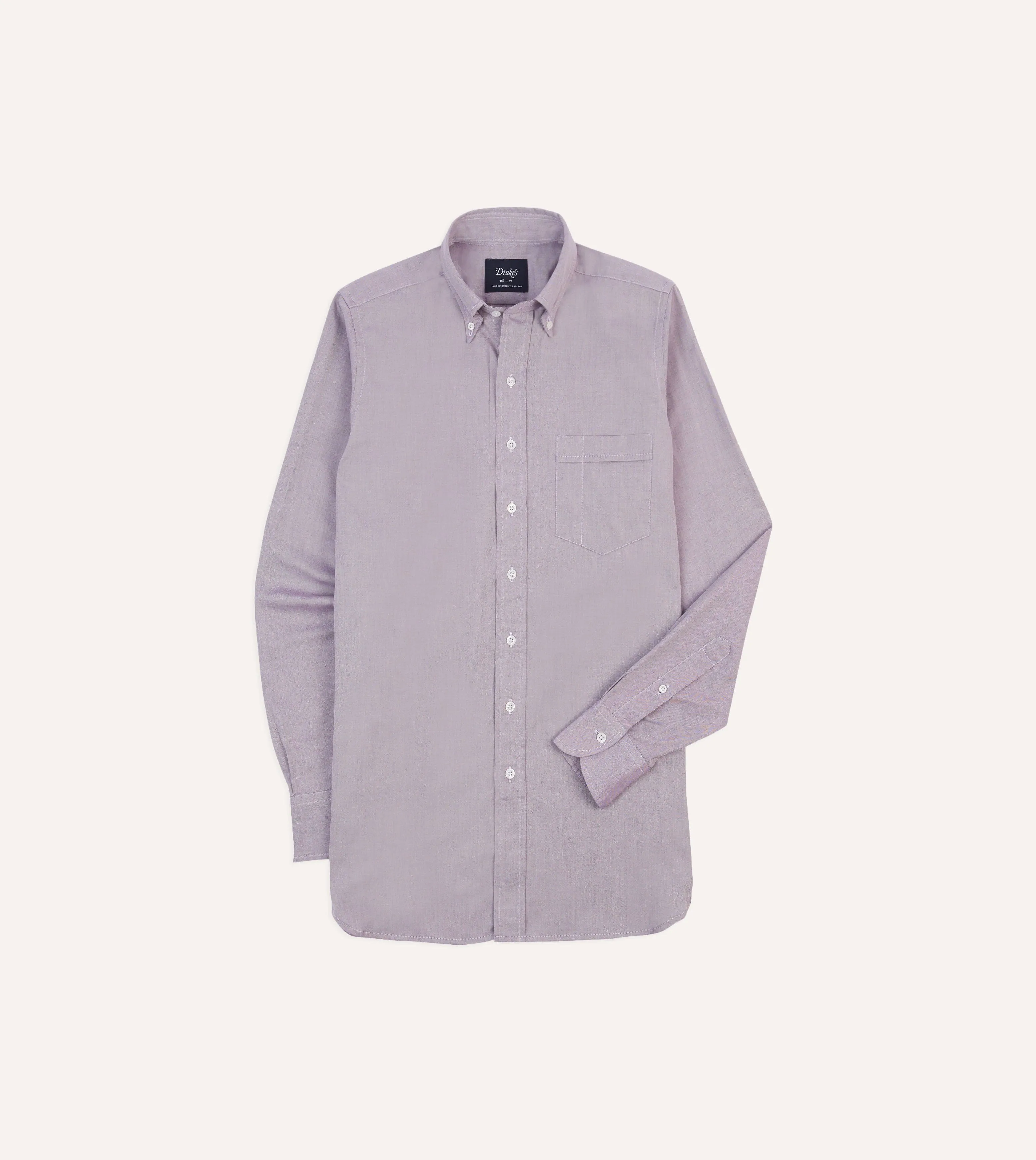 Lilac Pinpoint Oxford Cotton Cloth Button-Down Shirt Sustainable production