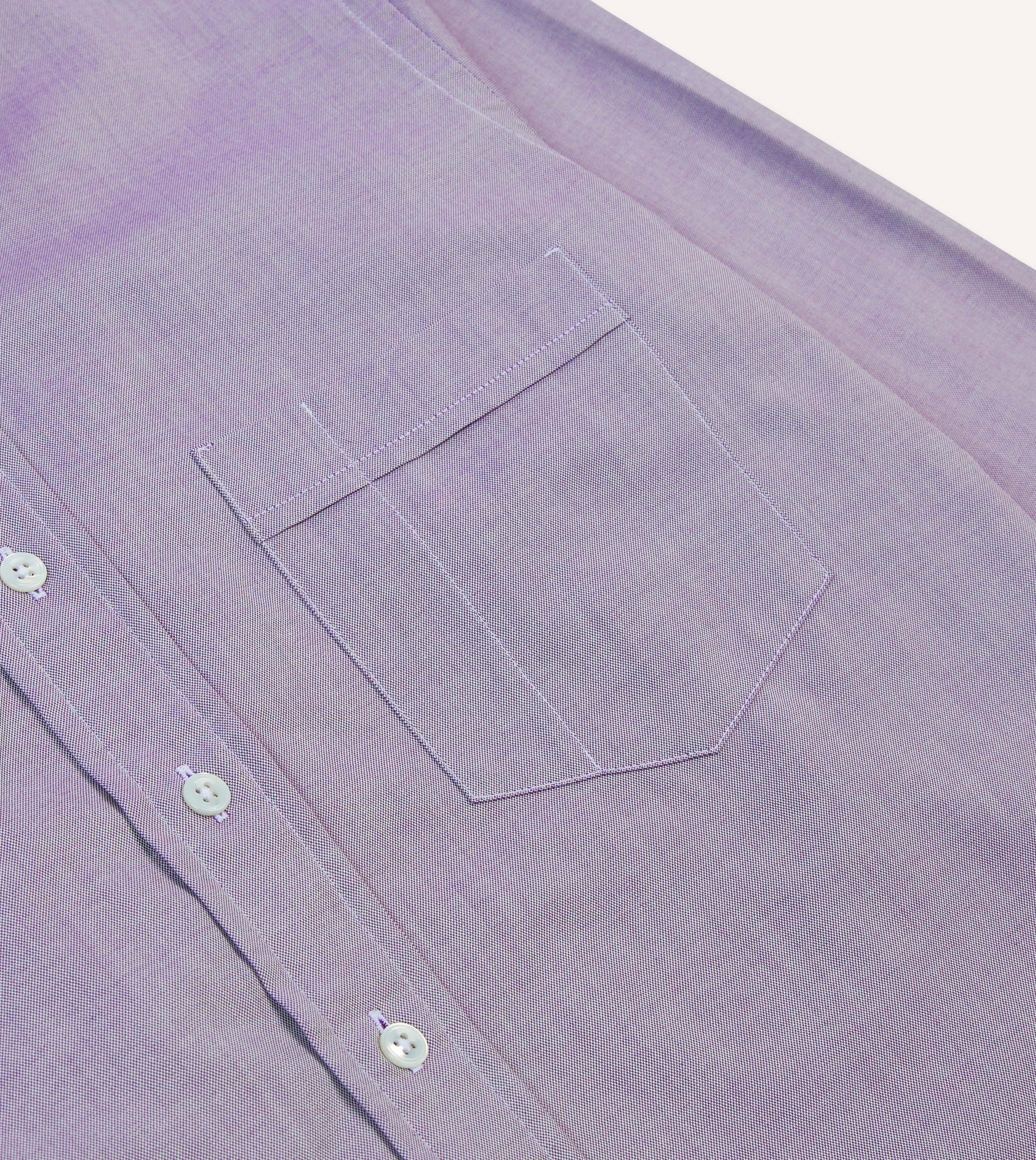 Lilac Pinpoint Oxford Cotton Cloth Button-Down Shirt Layered Sleeve Cuffs
