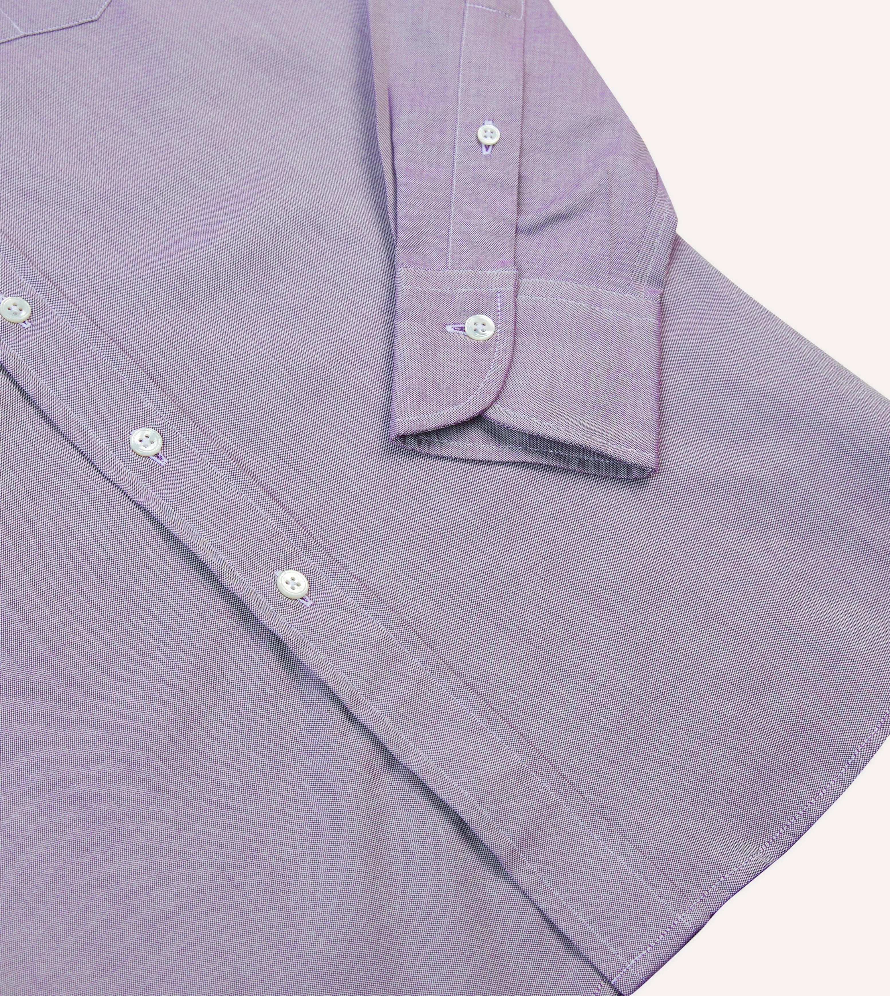 Durable Stitching Lilac Pinpoint Oxford Cotton Cloth Button-Down Shirt