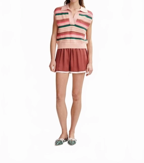 Drawstring Athletic Shorts In Rust Hiking shorts