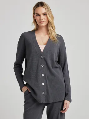 Relaxed Cardigan - Charcoal Office Casual Look