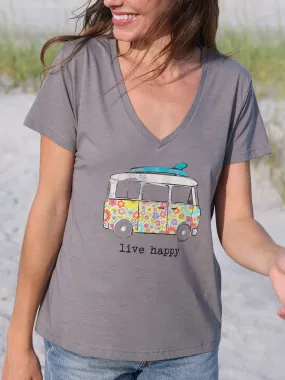 timeless Relaxed V-Neck Tee - Live Happy Van