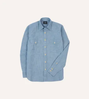 Water Repellent Finish Mature appeal Chambray Two-Pocket Western Shirt