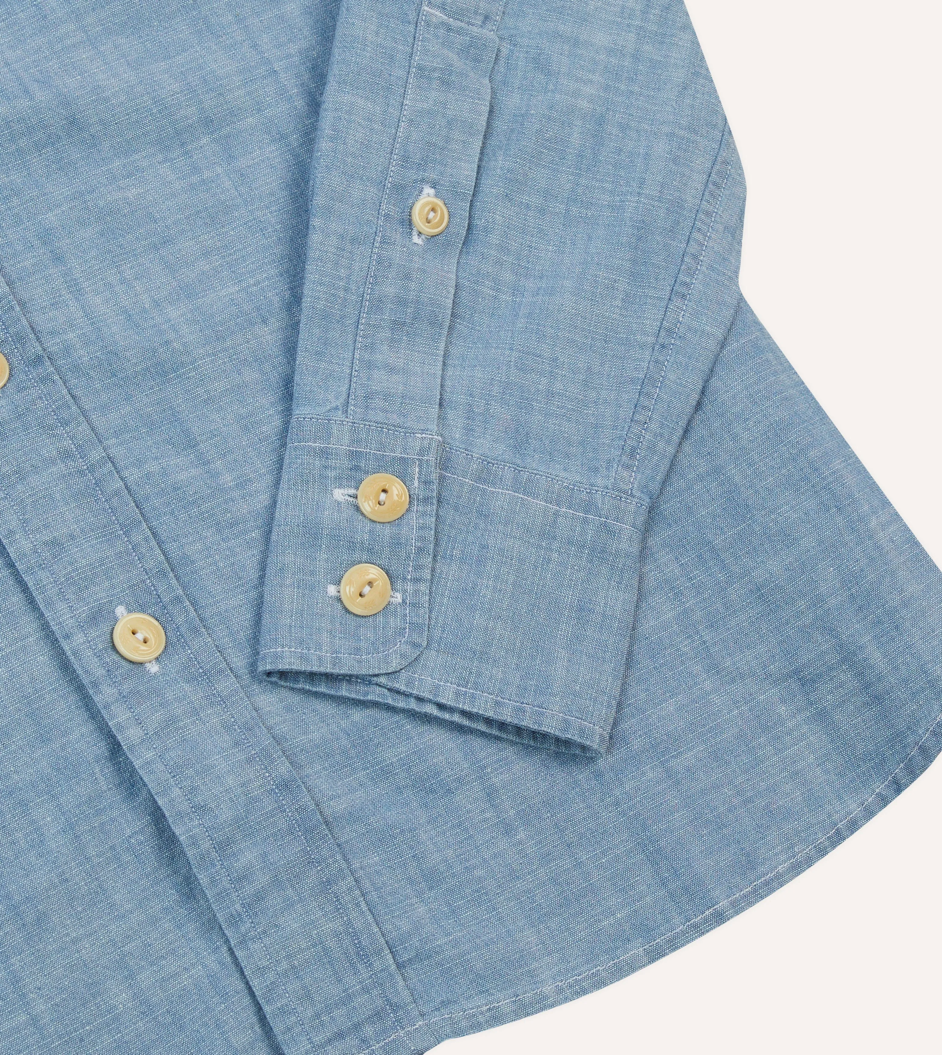 Chambray Two-Pocket Western Shirt Fast Drying Resort Wear