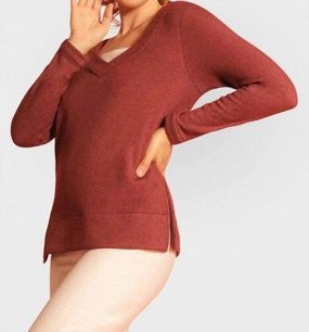Power Vee 'sweater' Sweatshirt In Wine Layering pieces
