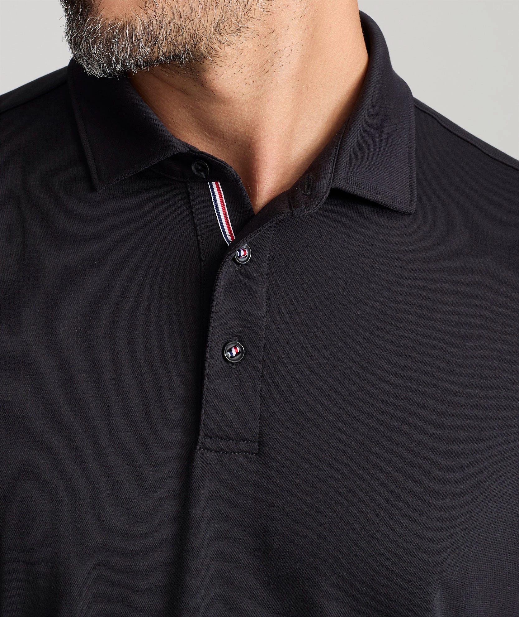 Wrinkle-Free Damaschino Long-Sleeve Polo Everyday Fashion