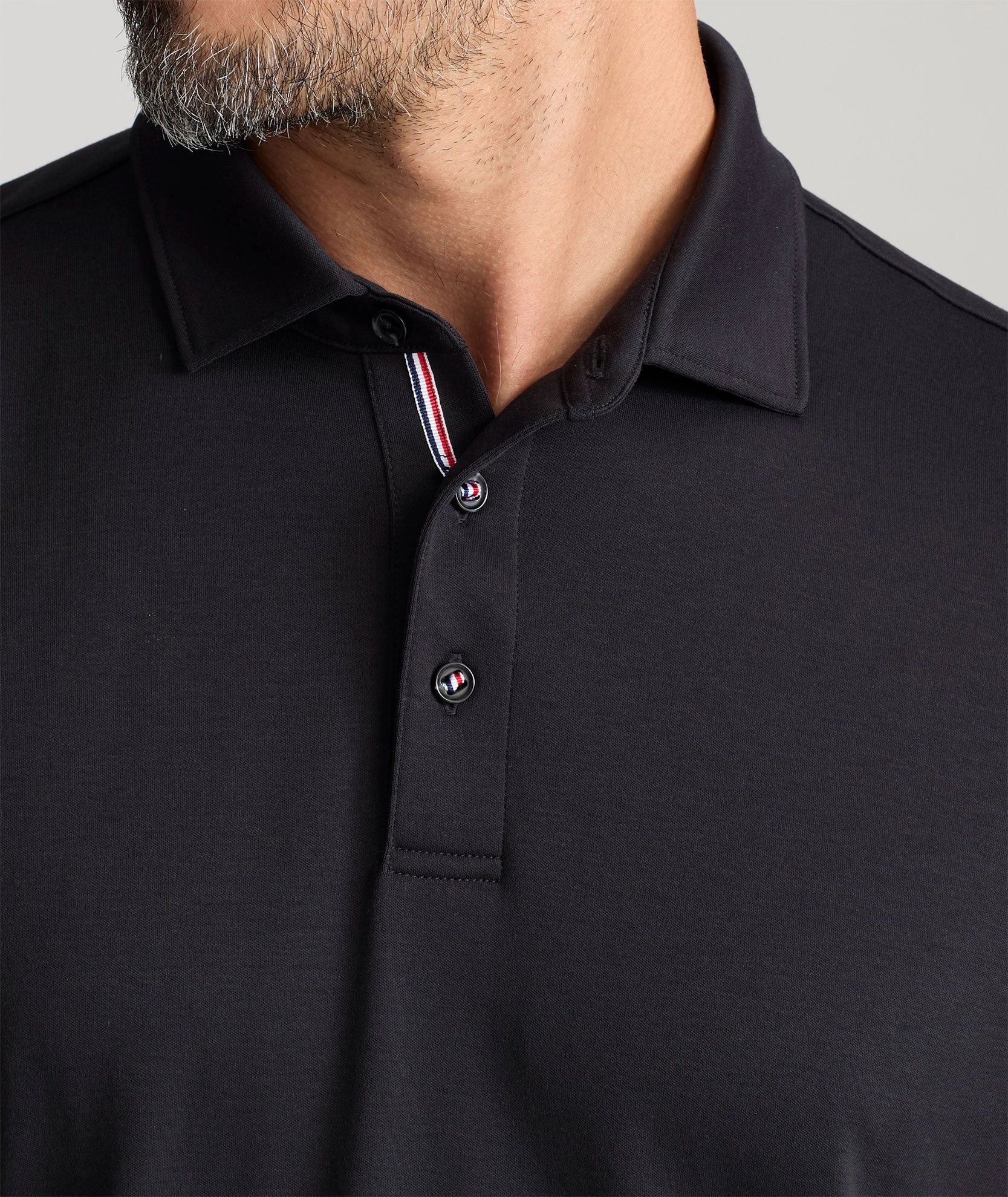 Wrinkle-Free Damaschino Long-Sleeve Polo Timeless Fit Layering Fashion