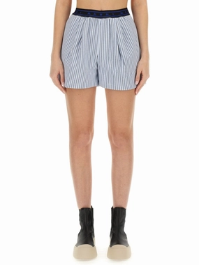 Relaxed-Fit Bermuda Shorts With Textured Stripe Pattern Recycled Elastic Trim