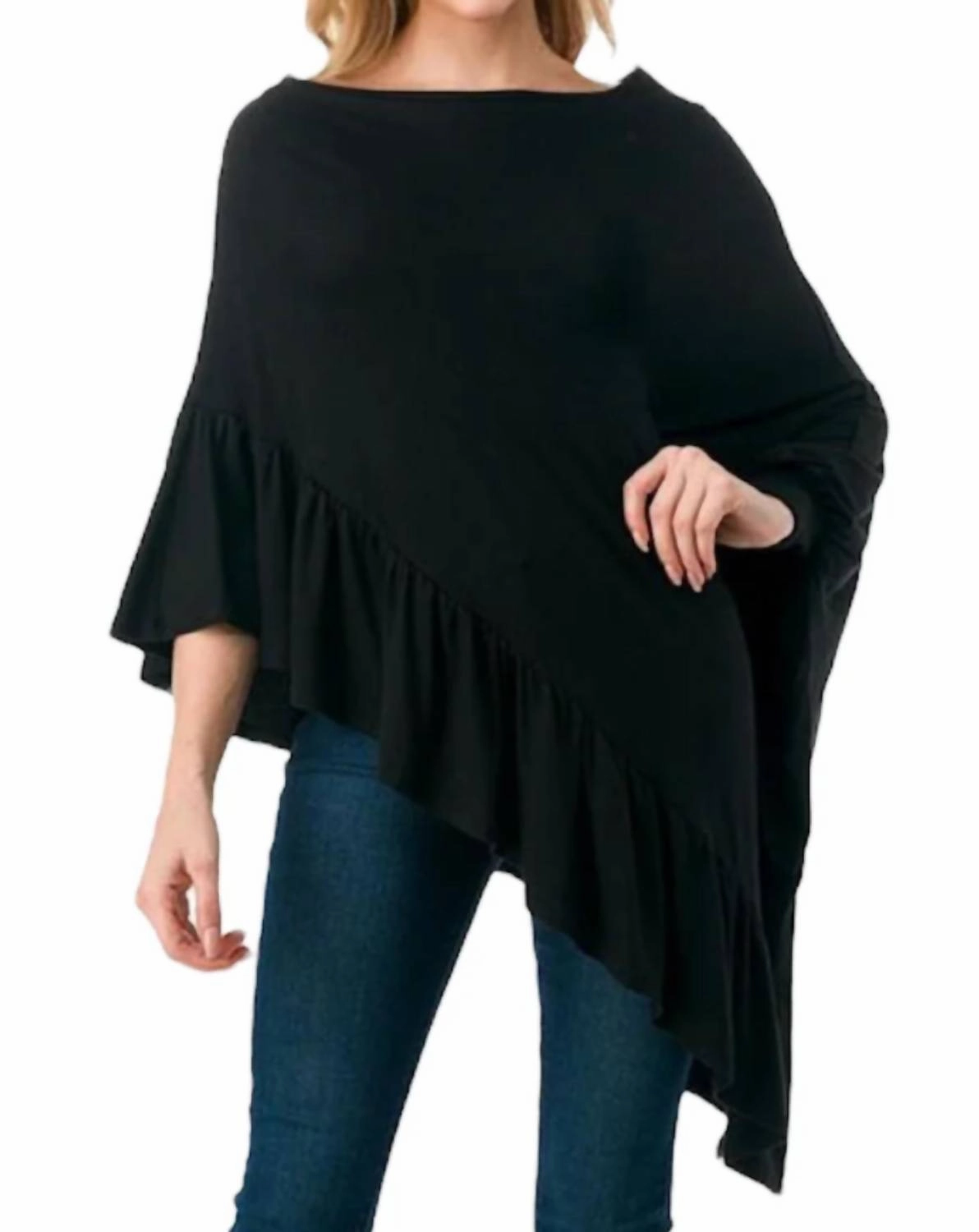 Soft Touch Eva Poncho In Black