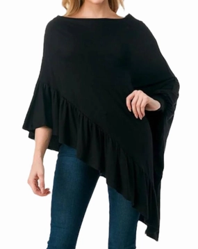 Soft Touch Eva Poncho In Black