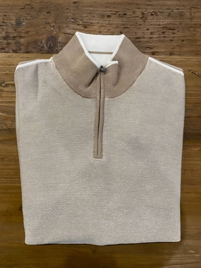 Lightweight Layer Men's Forever Lux Quarter Zip Sweater In Porcelaine Patent/ivory