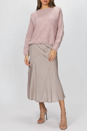 Minimalist Trim Etta Skirt In Powder Stripe