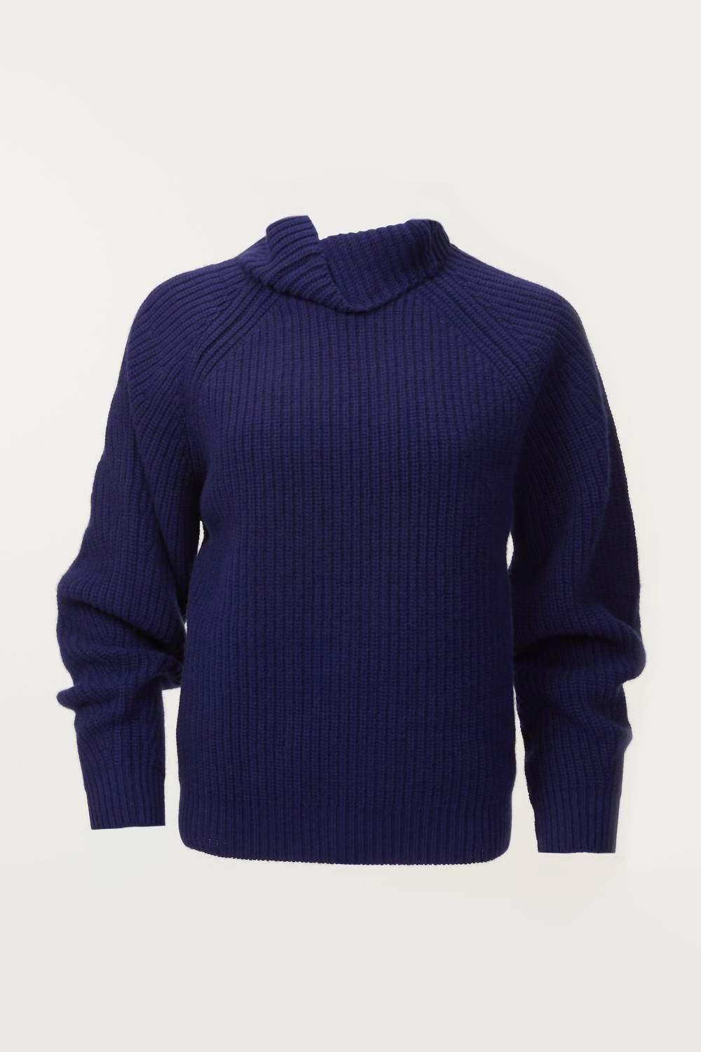 Fiona Sweater In Night Blue Machine washable Layered Knit Style