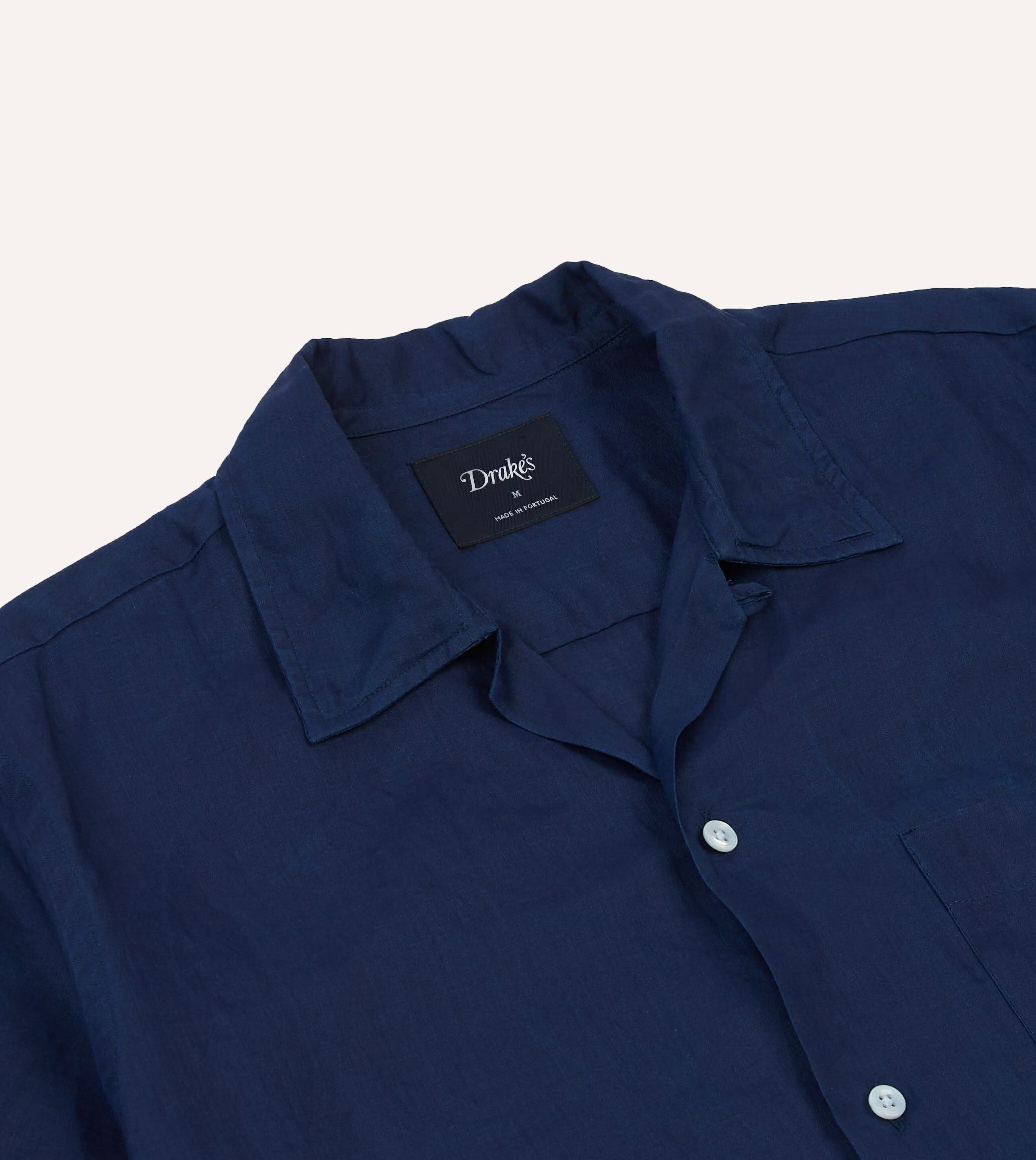 Indigo Ramie Camp Collar Short Sleeve Shirt Trend-Driven