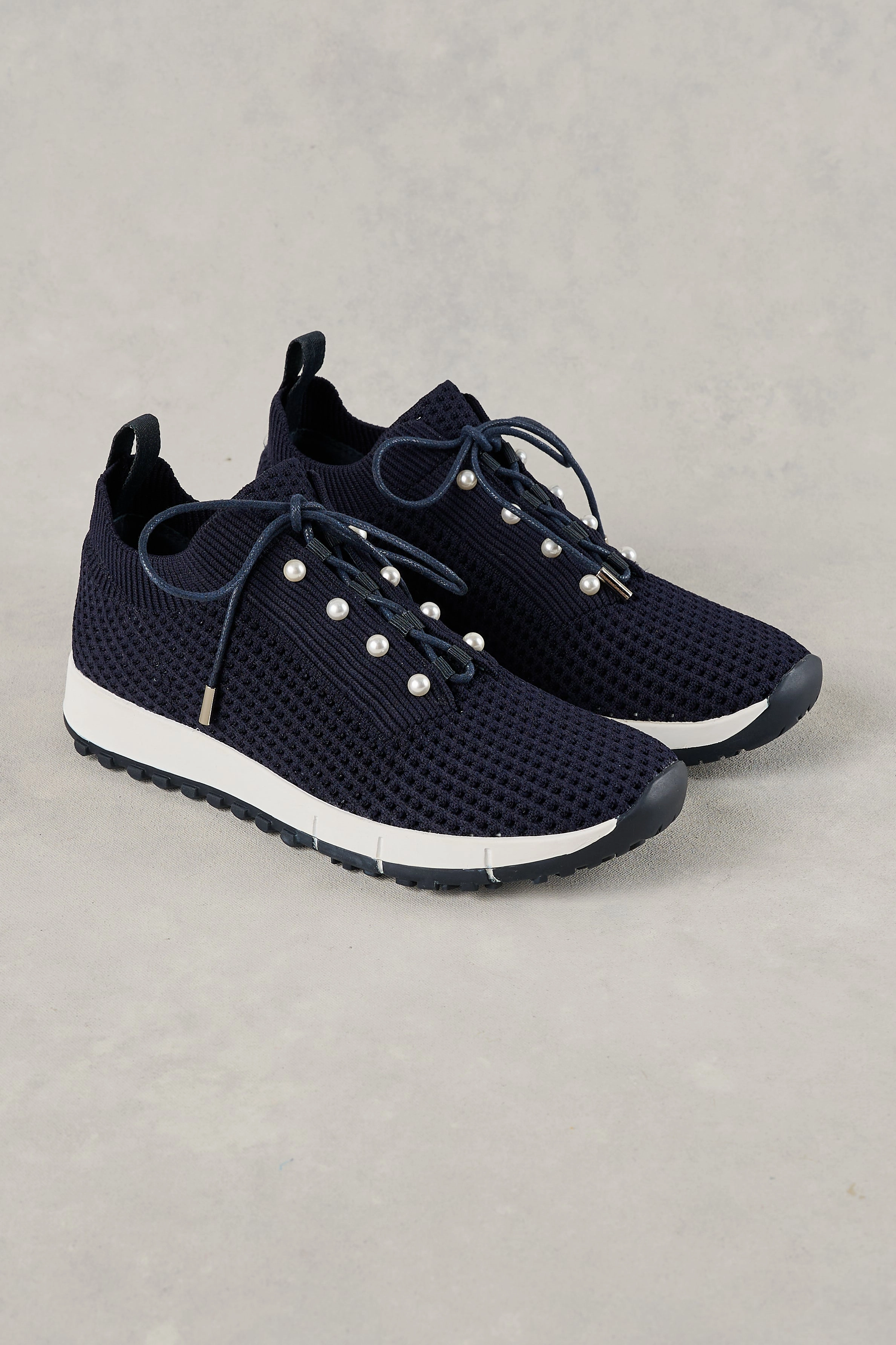 Anti Collision Toe Box Perla Knit Sneaker - Navy