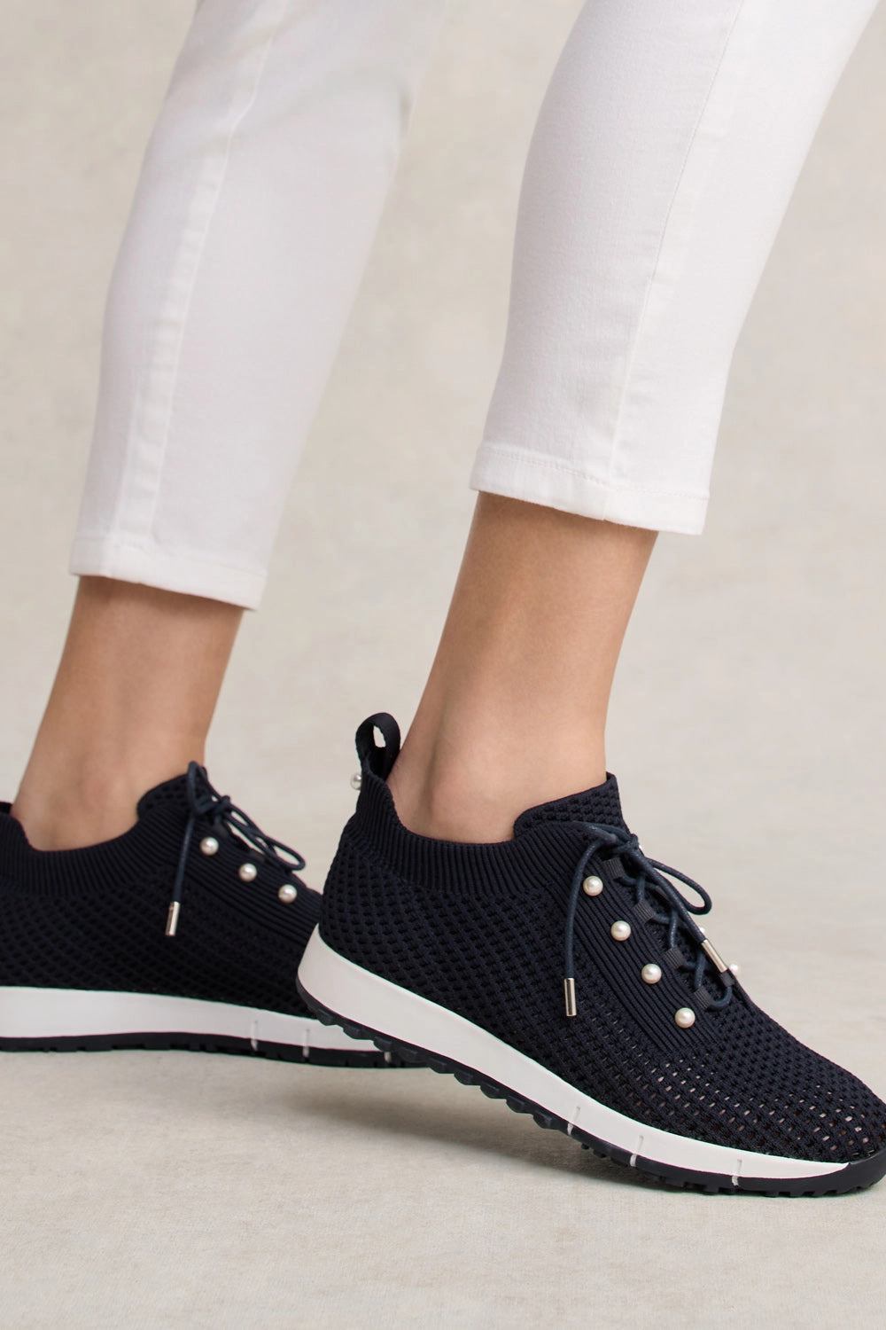 Power Step Calm Tones Perla Knit Sneaker - Navy