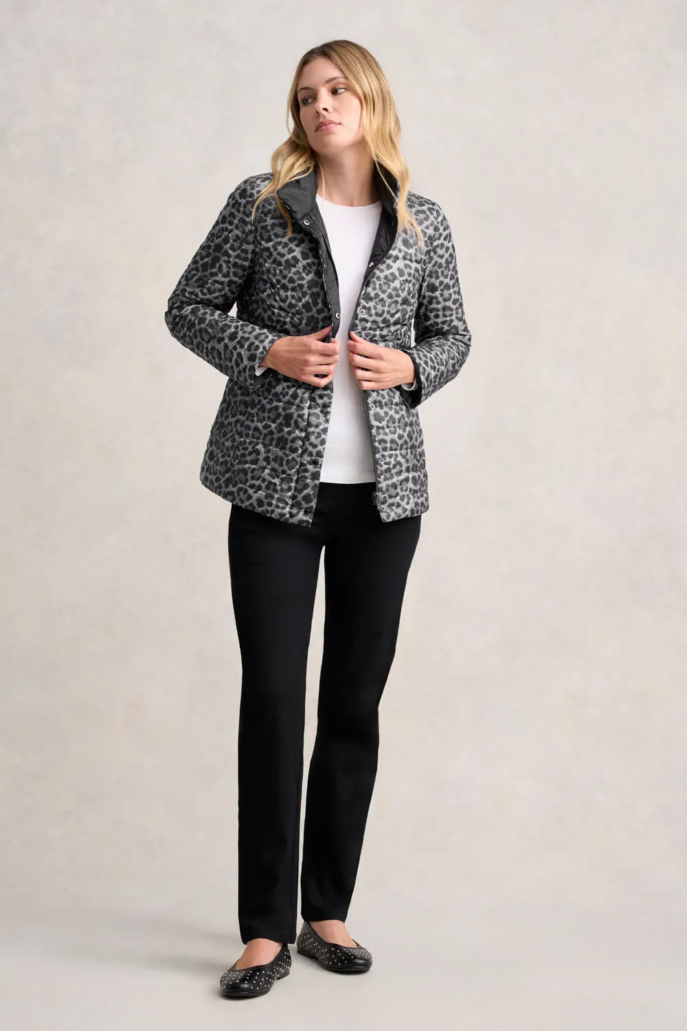 Reversible Puffer Jacket - Black Leopard TearResistant Reinforcements