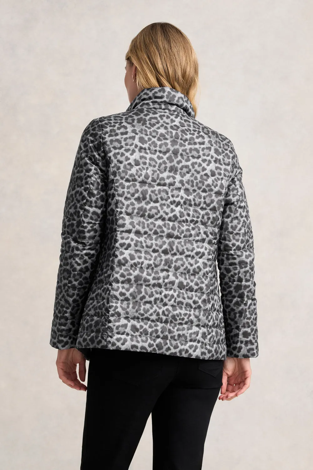 Basic Layers Reversible Puffer Jacket - Black Leopard