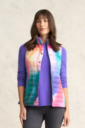 No Static Reversible Puffer Vest - Aurora Print
