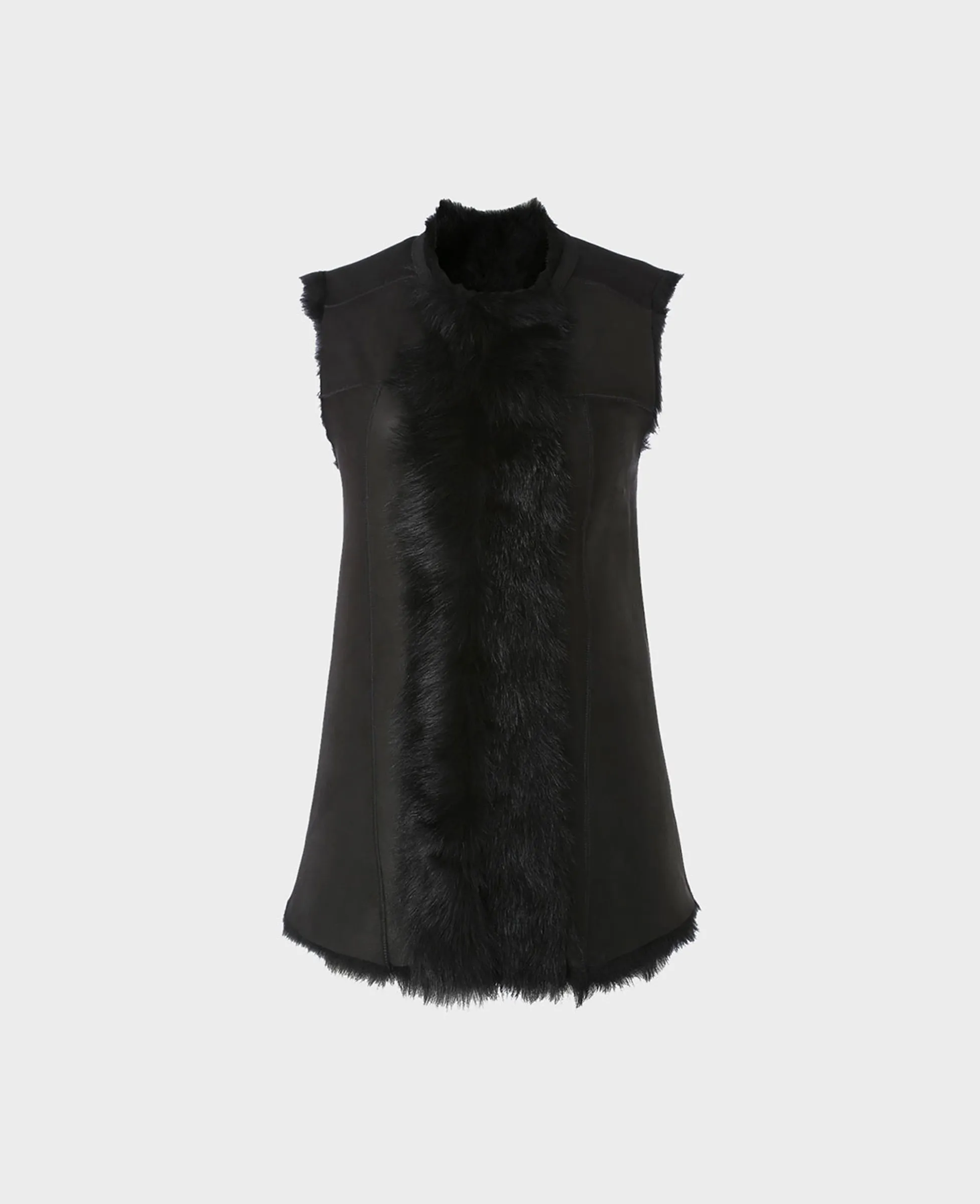 Reversible Shearling Fur Waistcoat All Day Comfort Hooded Versatile Design
