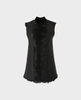 Elasticated Waistband Reversible Shearling Fur Waistcoat