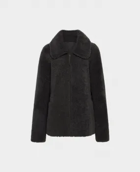 Reversible Sheepskin Fur Jacket Breathable mesh lining