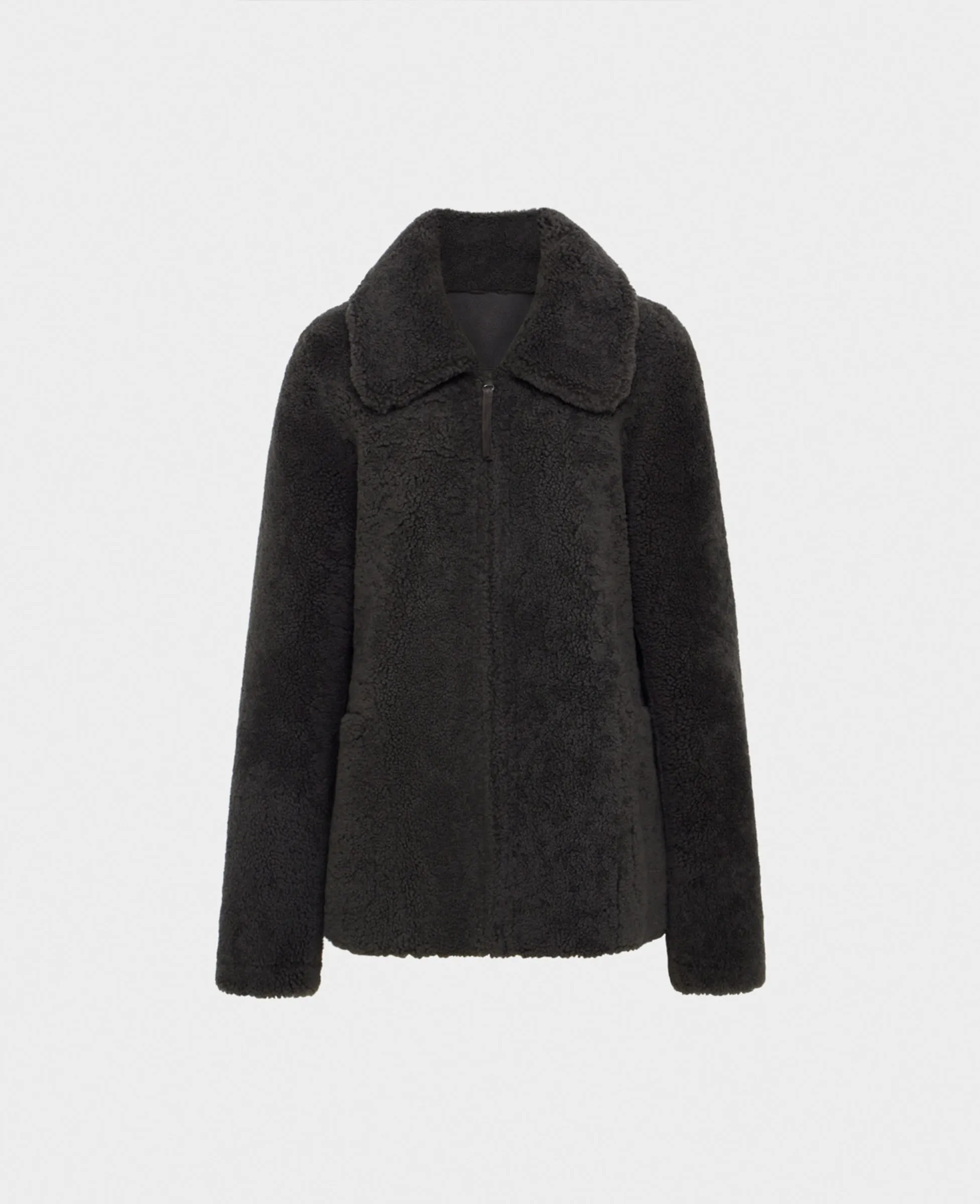 Reversible Sheepskin Fur Jacket Breathable mesh lining