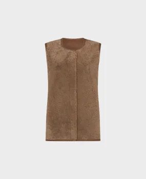 Reversible Sheepskin Fur Waistcoat Noise Reduction Design