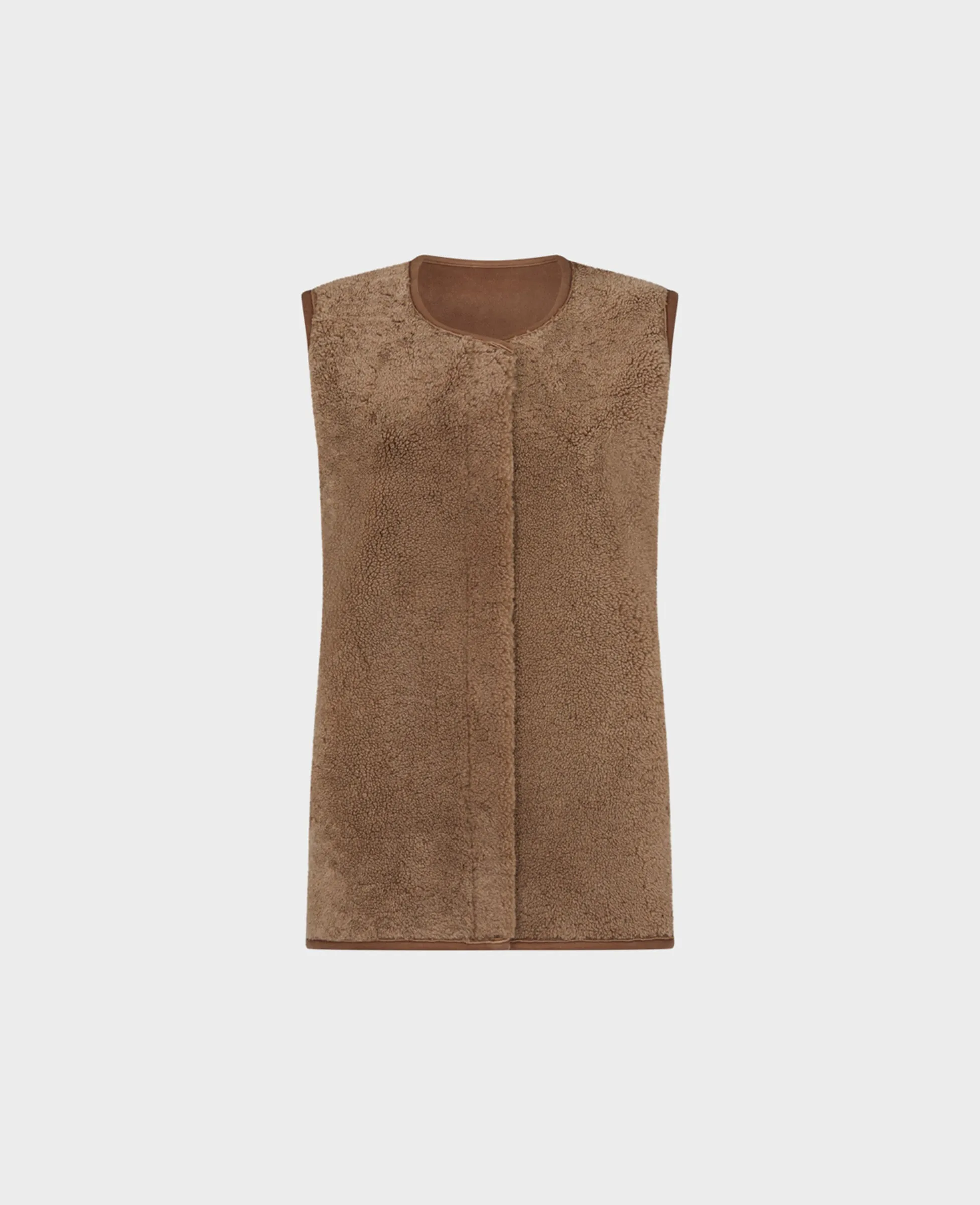 Reversible Sheepskin Fur Waistcoat Breathable City Style