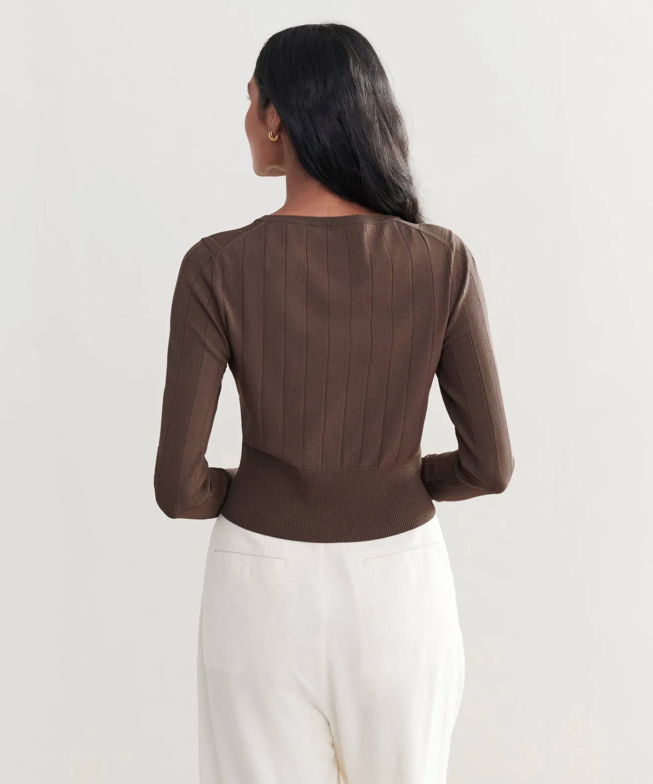 Ribbed Finley Cardigan Dimensional Stability
