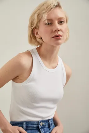 Daily Trend Look Ribbed sleeveless top