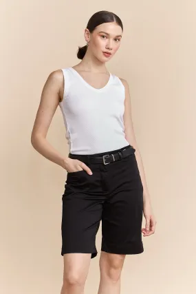 Ribbed sleeveless top with V neck Spring Wear