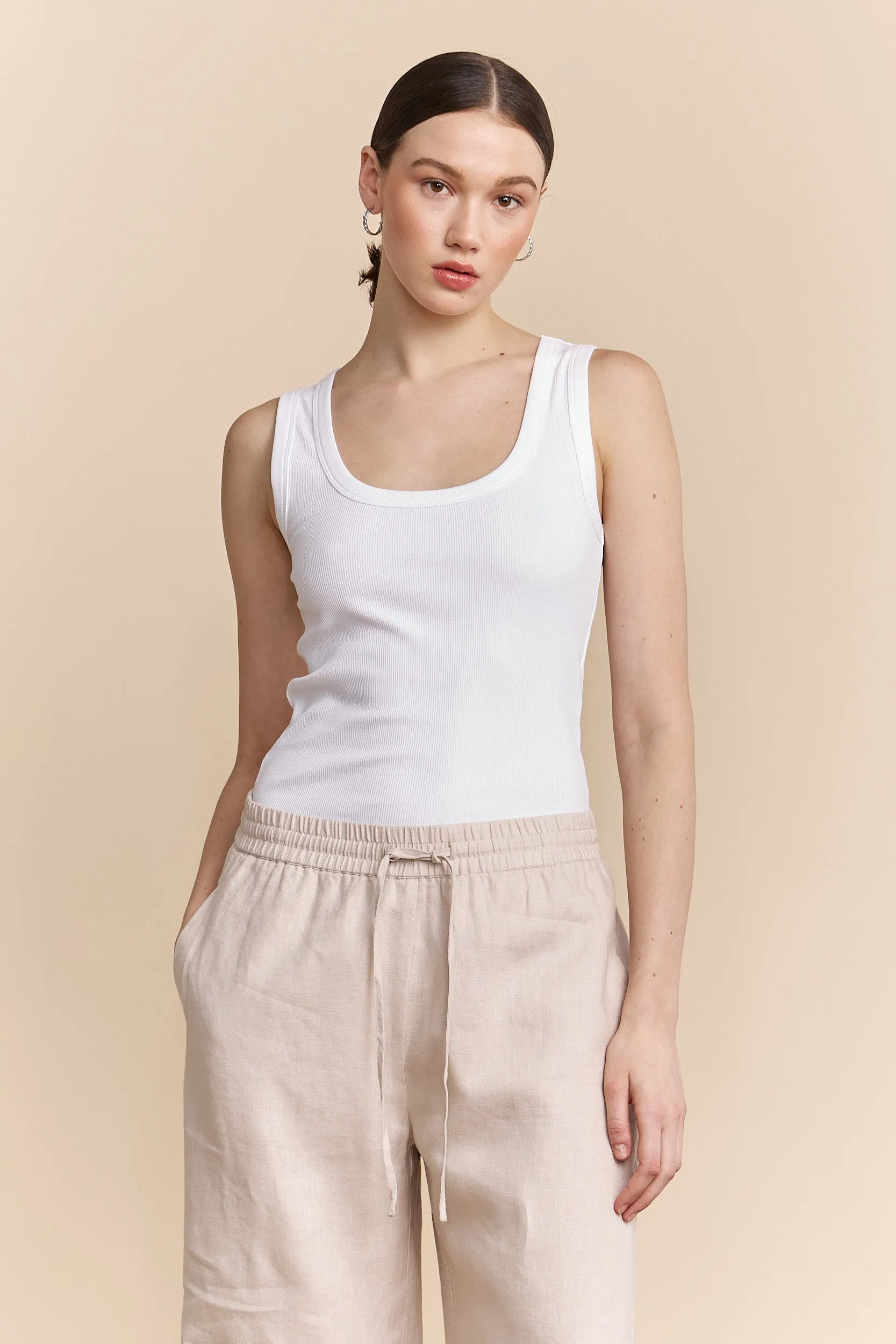 Ribbed tank top with scoop neck Easter