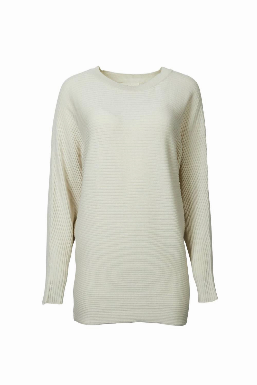 Ribbed Cotton-Blend Oversized Sweater In Pale Beige Comfort Knitwear Fashion-Forward Look